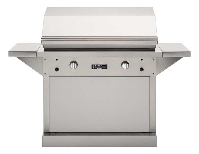 TEC Grills: 44" Patio On Stainless Pedestal With Side Shelves (64")