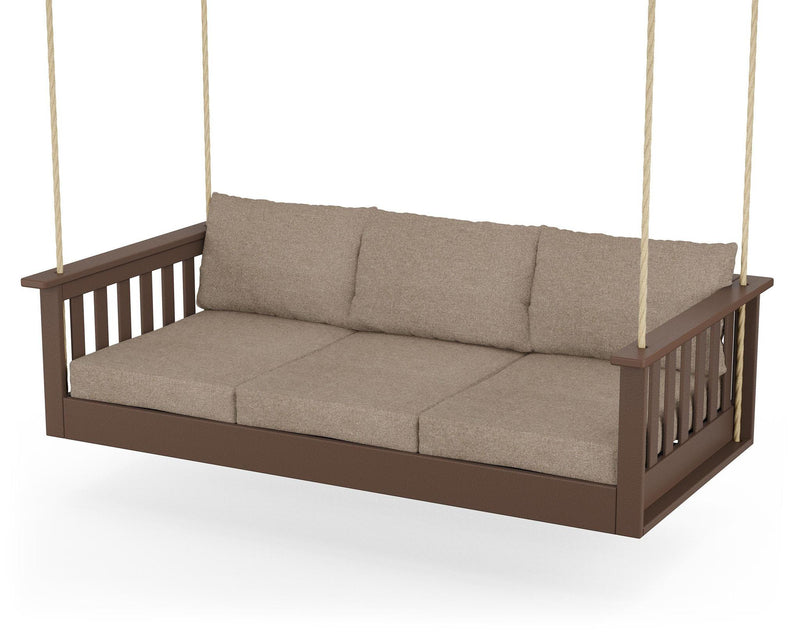 Polywood: Vineyard Daybed Swing in Grey / Spiced Burlap
