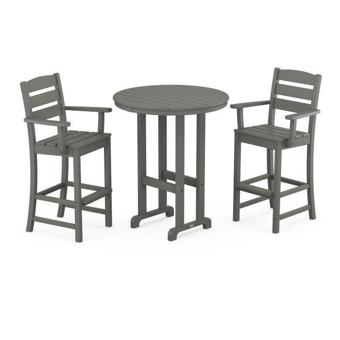 Polywood: Lakeside 3-Piece Round Bar Arm Chair Set