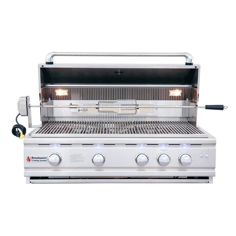 Renaissance: 38" Cutlass Pro Grill W/ Rear Burner, Briquette Trays & Blue LEDs