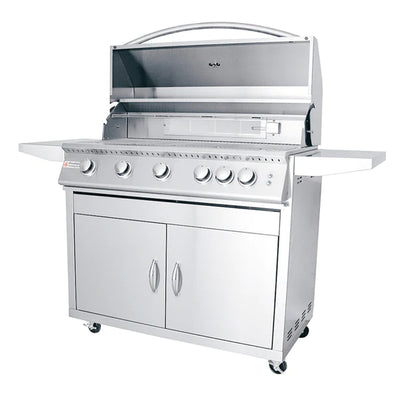 Renaissance:  40" Premier Freestanding Grill W/ Rear Burner & Blue LEDs - Propane