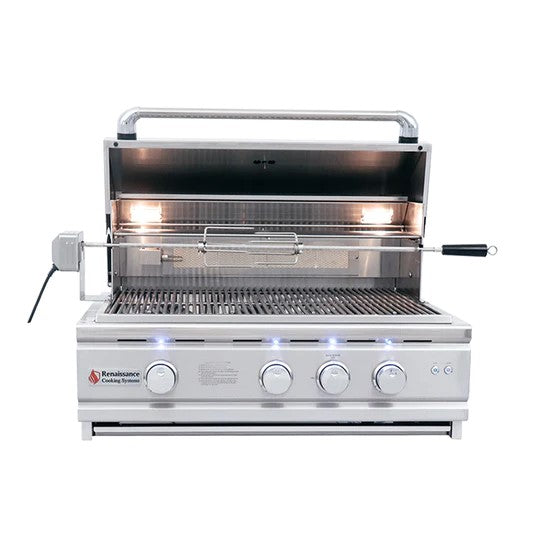 Renaissance: 30" Cutlass Pro Grill W/ Rear Burner, Briquette Trays & Blue LEDs