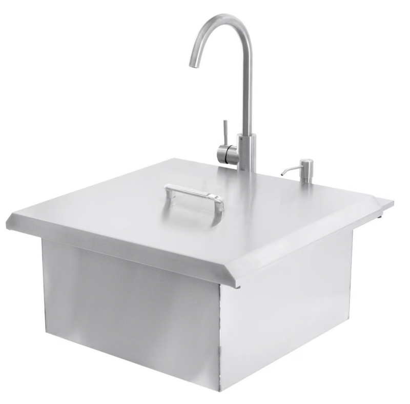 PCM: 260 Series 21-Inch Outdoor Rated Drop-In Bar Sink With Hot/Cold Faucet