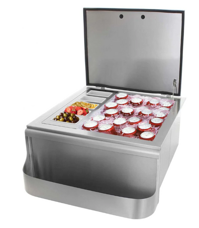 PCM: 260 Series 25" Slide-In Ice Bin w/ Speed Rail & Condiment Holder