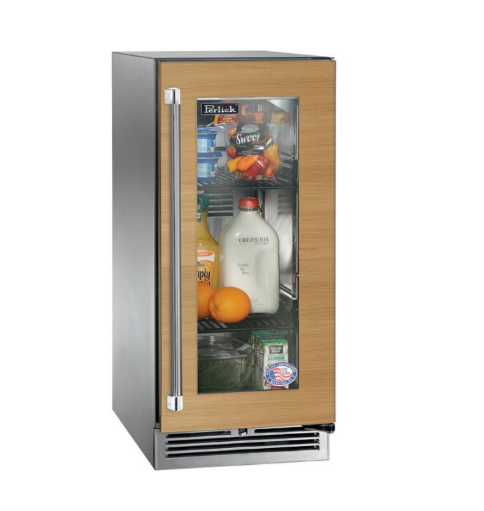 Perlick: 15" Refrigerator, Stainless Steel Solid Door, Left Hinge