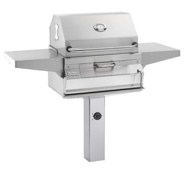 Fire Magic: Legacy 24-Inch Smoker Charcoal Grill On In-Ground Post