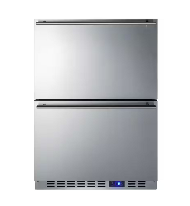 Summit: 24" Frost Free Outdoor Drawer Freezer In Stainless Steel, 3.5 cu.ft.