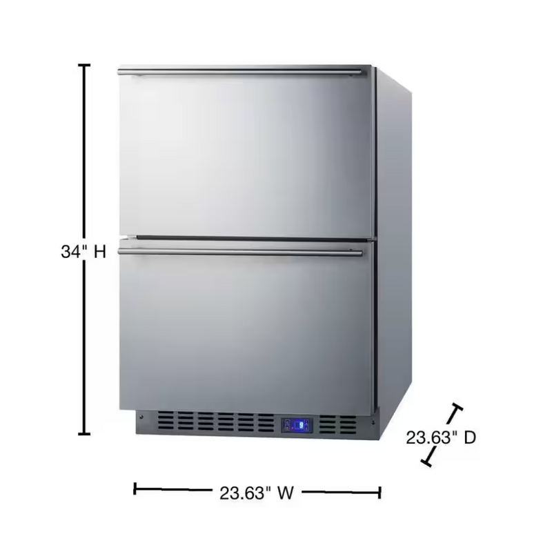 Summit: 24" Frost Free Outdoor Drawer Freezer In Stainless Steel, 3.5 cu.ft.