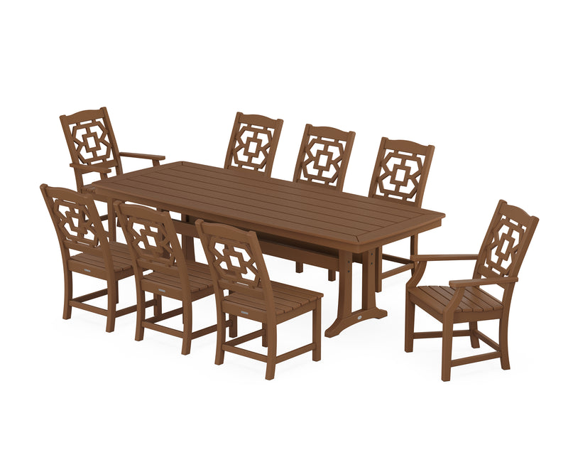 Polywood: Chinoiserie 9-Piece Dining Set with Trestle Legs