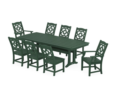Polywood: Chinoiserie 9-Piece Dining Set with Trestle Legs