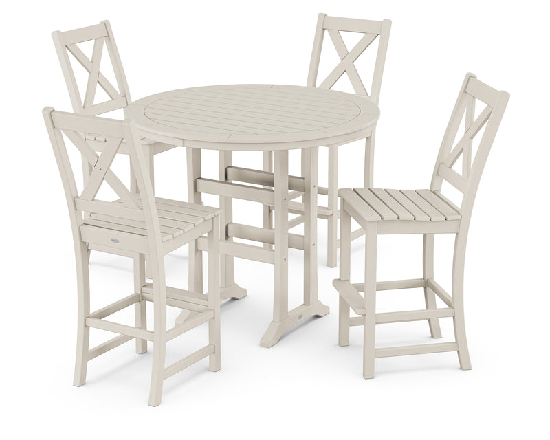Polywood: Braxton 5-Piece Nautical Trestle Arm Chair Bar Set