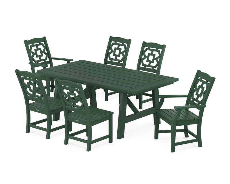Polywood: Chinoiserie 7-Piece Rustic Farmhouse Dining Set