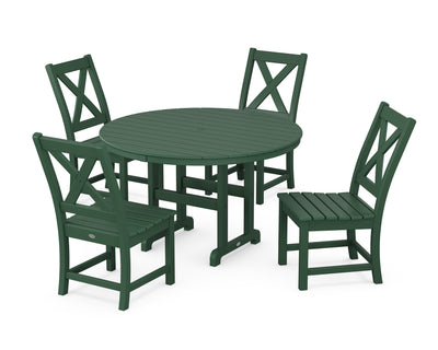 Polywood: Braxton Side Chair 5-Piece Round Dining Set