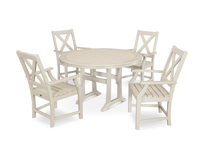 Polywood: Braxton 5-Piece Nautical Trestle Arm Chair Dining Set