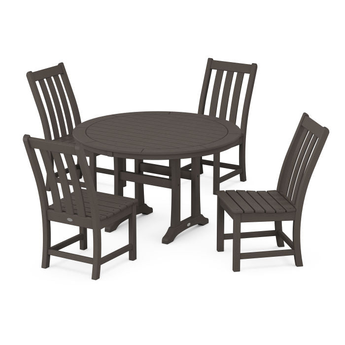 Polywood: Traditional Garden 5-Piece Round Farmhouse Dining Set