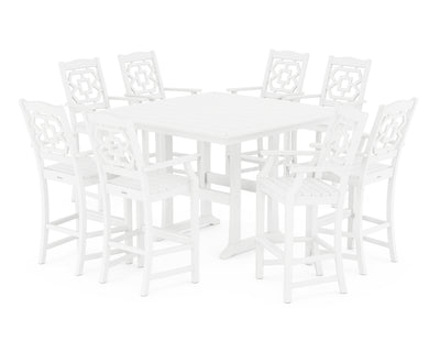 Polywood: Chinoiserie 9-Piece Square Bar Set with Trestle Legs