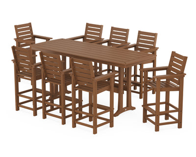 Polywood: Captain 9-Piece Bar Set with Trestle Legs