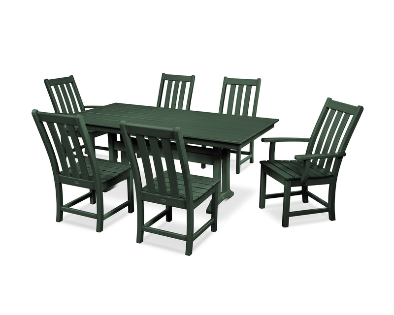 Polywood: Vineyard 7-Piece Farmhouse Dining Set with Trestle Legs
