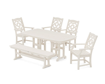 Polywood: Chinoiserie 6-Piece Dining Set with Bench