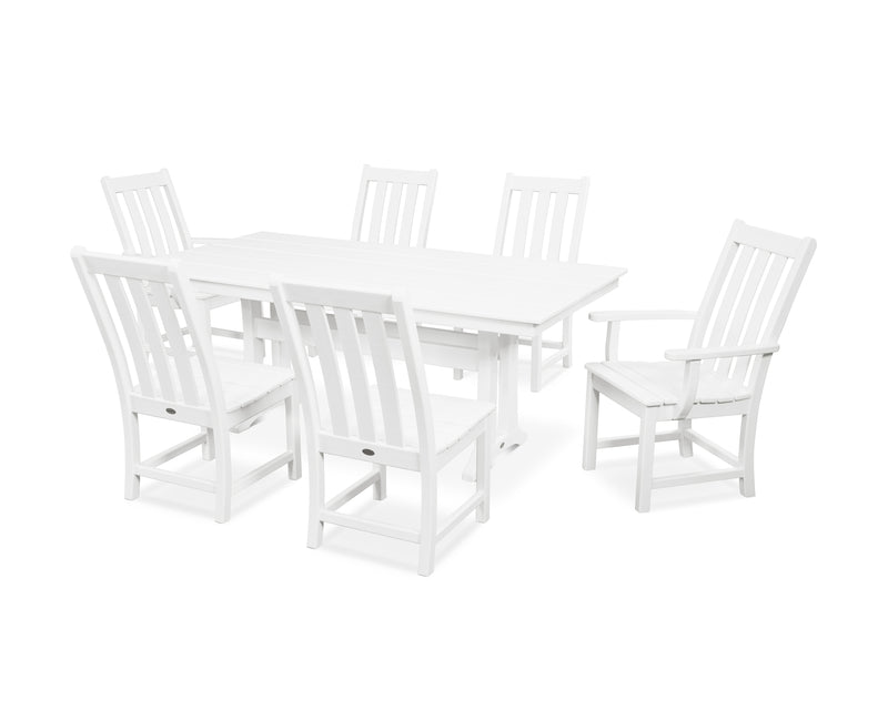 Polywood: Vineyard 7-Piece Farmhouse Dining Set with Trestle Legs
