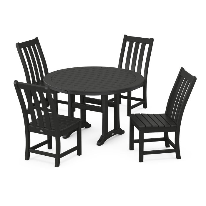 Polywood: Traditional Garden 5-Piece Round Farmhouse Dining Set