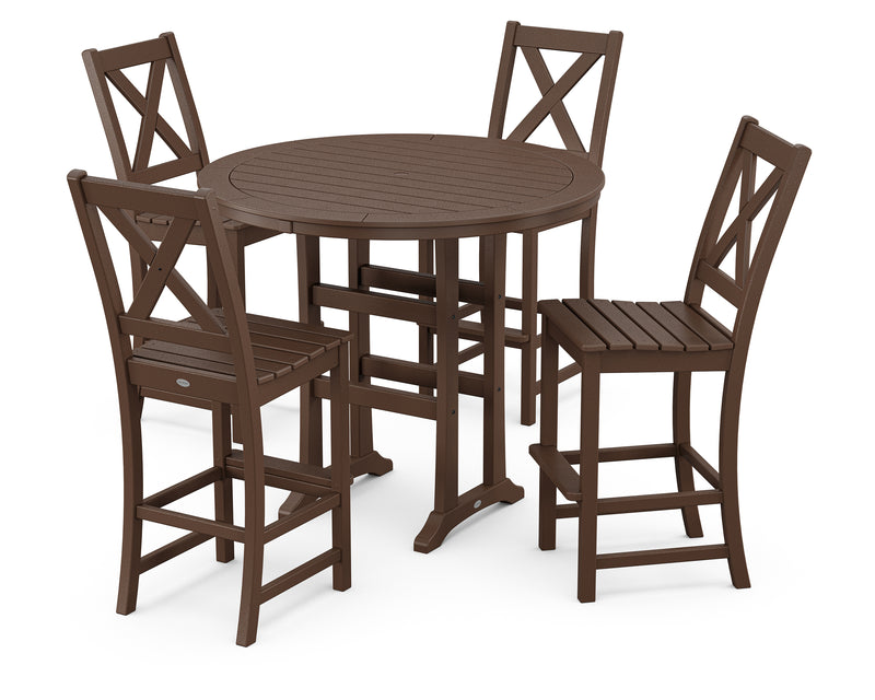 Polywood: Braxton 5-Piece Nautical Trestle Arm Chair Bar Set