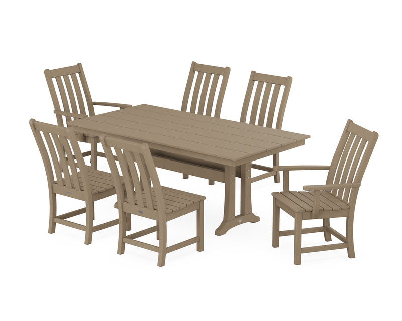 Polywood: Vineyard 7-Piece Farmhouse Dining Set with Trestle Legs