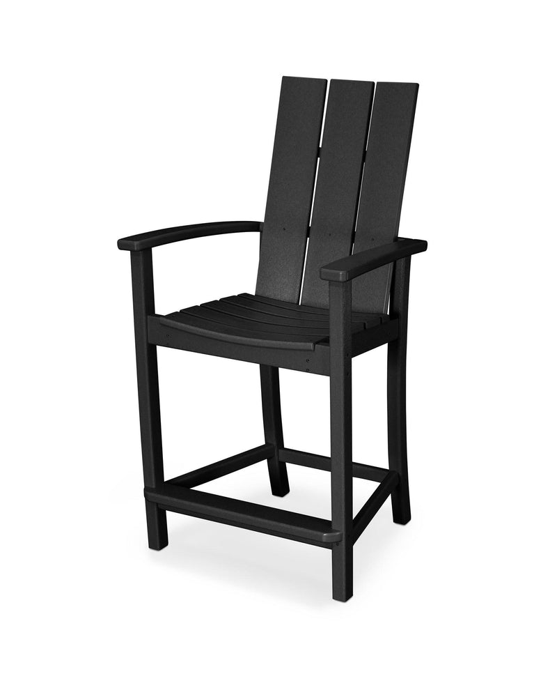 Polywood: Modern Adirondack Counter Chair in Black