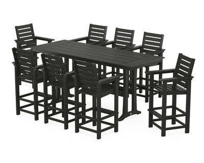Polywood: Captain 9-Piece Farmhouse Bar Set with Trestle Legs