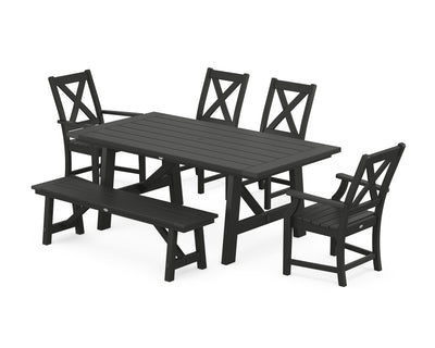 Polywood: Braxton 6-Piece Rustic Farmhouse Dining Set With Trestle Legs