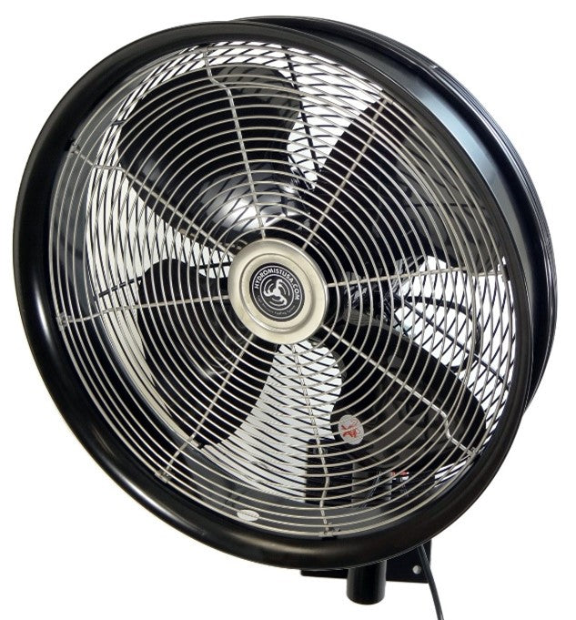 Hydromist: 18" Black Misting Fan W/ Cord Control