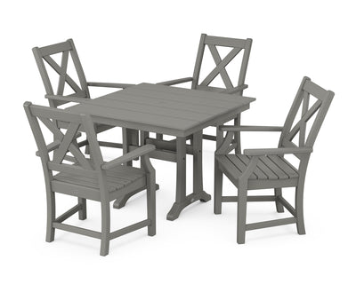 Polywood: Braxton 5-Piece Farmhouse Dining Set With Trestle Legs