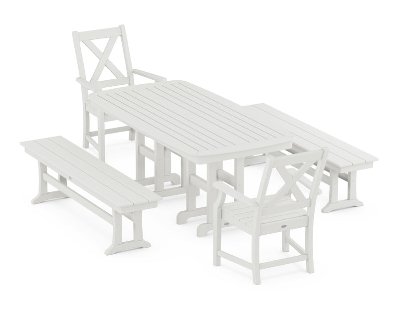 Polywood: Braxton 5-Piece Dining Set with Benches