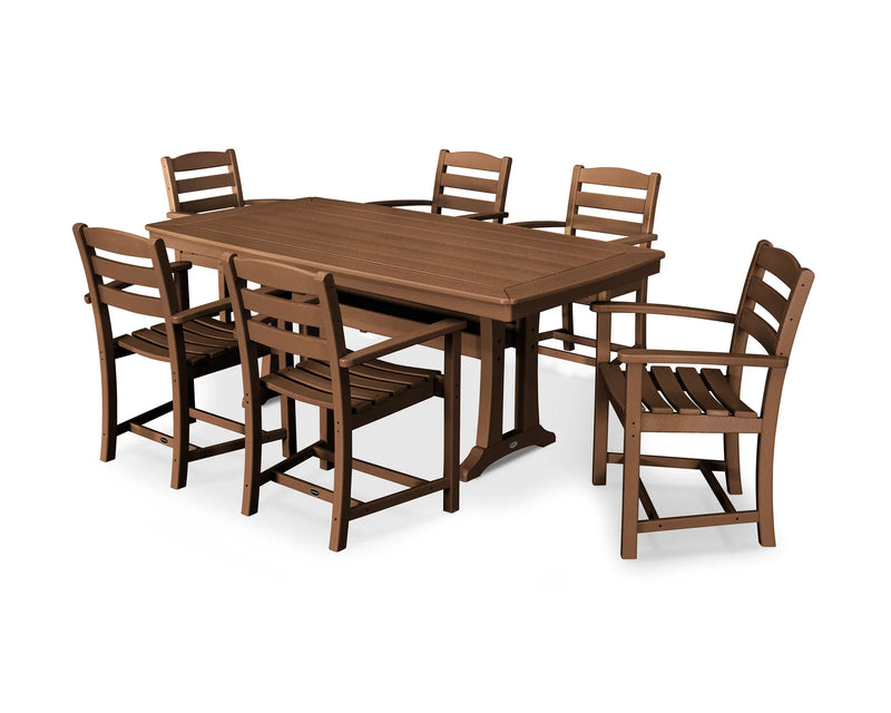 Polywood: La Casa Café 7-Piece Arm Chair Dining Set with Trestle Legs