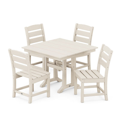 Polywood: Lakeside 5-Piece Farmhouse Trestle Side Chair Dining Set