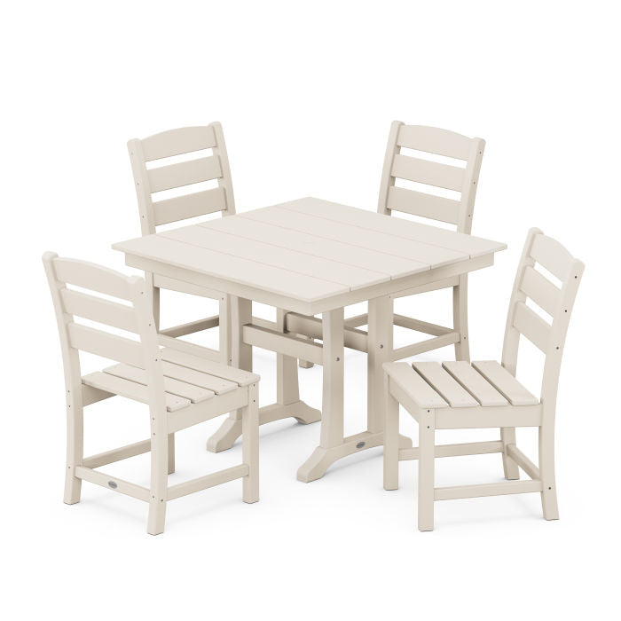 Polywood: Lakeside 5-Piece Farmhouse Trestle Side Chair Dining Set