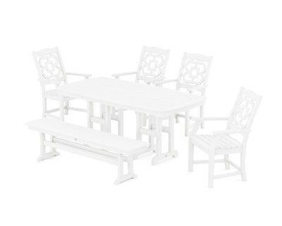 Polywood: Chinoiserie 6-Piece Dining Set with Bench
