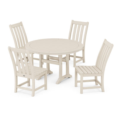 Polywood: Traditional Garden 5-Piece Round Farmhouse Dining Set