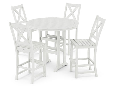 Polywood: Braxton 5-Piece Nautical Trestle Arm Chair Bar Set