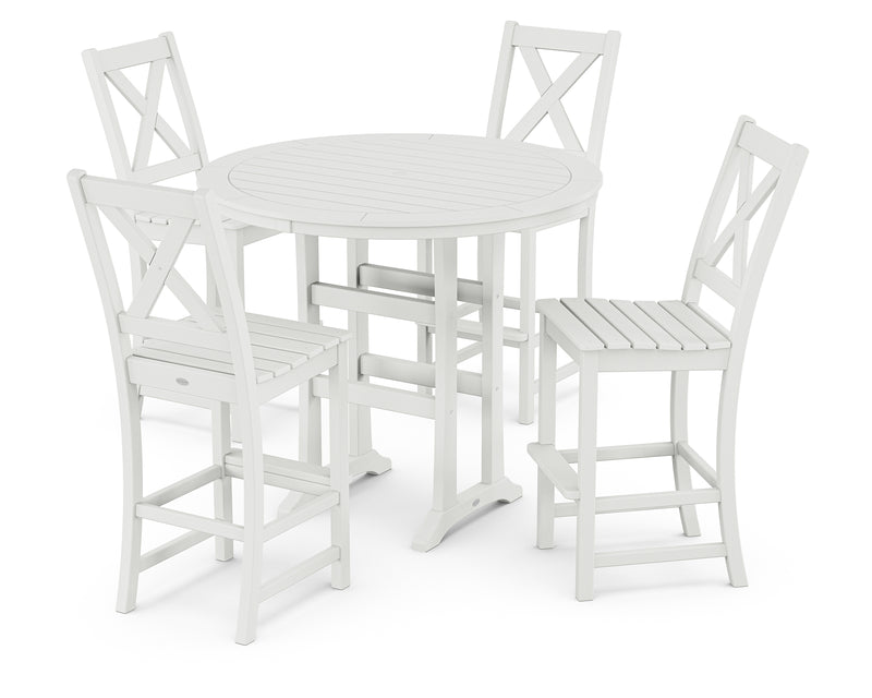 Polywood: Braxton 5-Piece Nautical Trestle Arm Chair Bar Set