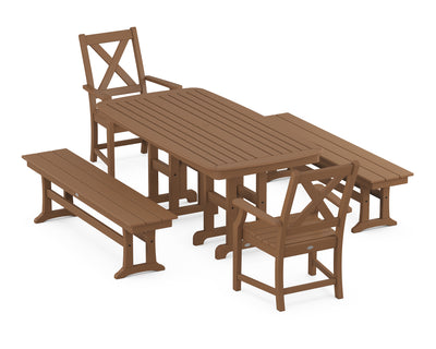 Polywood: Braxton 5-Piece Dining Set with Benches