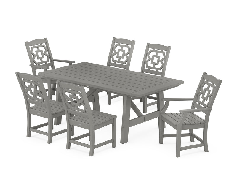 Polywood: Chinoiserie 7-Piece Rustic Farmhouse Dining Set