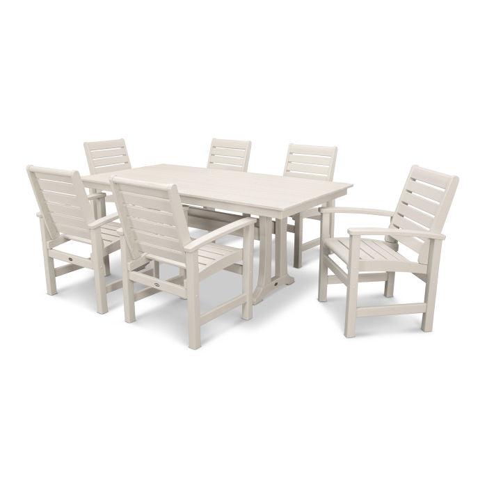 Polywood: Signature 7-Piece Farmhouse Dining Set with Trestle Legs