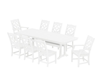 Polywood: Chinoiserie 9-Piece Dining Set with Trestle Legs