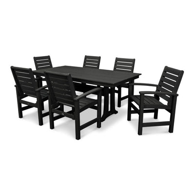 Polywood: Signature 7-Piece Farmhouse Dining Set with Trestle Legs