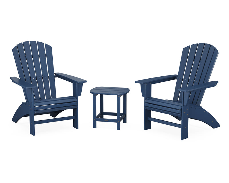 Polywood: Nautical 3-Piece Curveback Adirondack Set