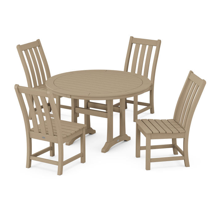 Polywood: Traditional Garden 5-Piece Round Farmhouse Dining Set