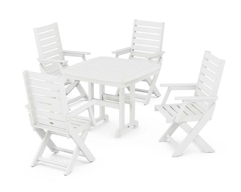 Polywood: Captain Folding Chair 5-Piece Dining Set