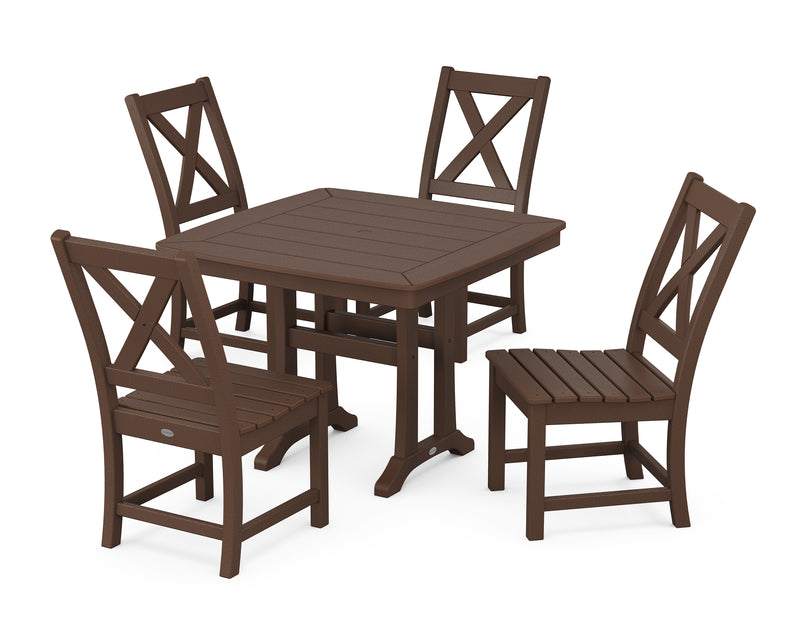 Polywood: Braxton Side Chair 5-Piece Dining Set with Trestle Legs