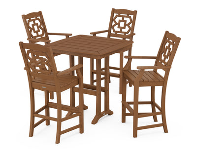 Polywood: Chinoiserie 5-Piece Bar Set with Trestle Legs